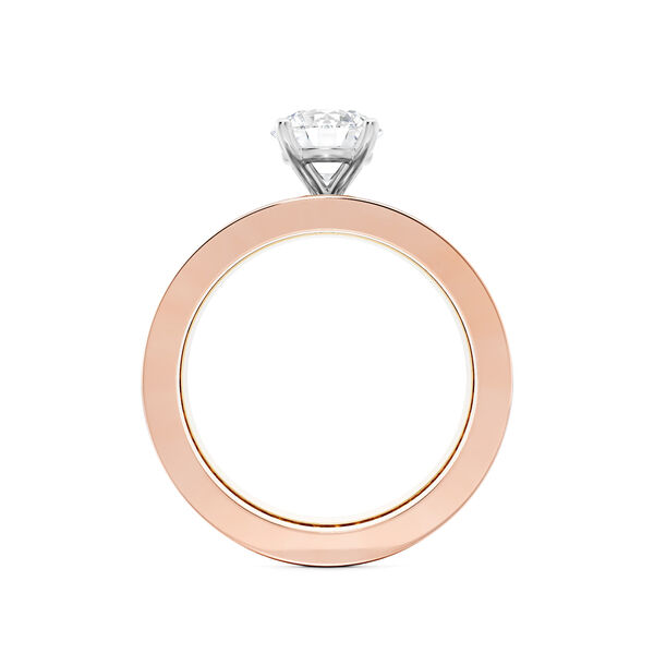 Tri-Gold Solitaire Diamond Engagement Ring